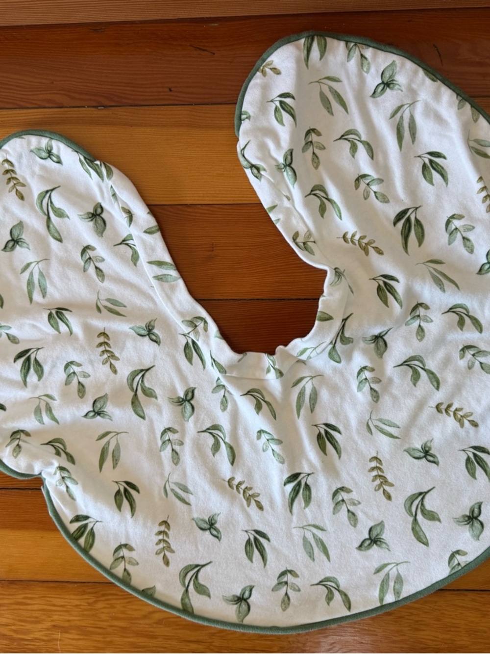 Boppy Green Leaf Nursing Pillow Cover on White